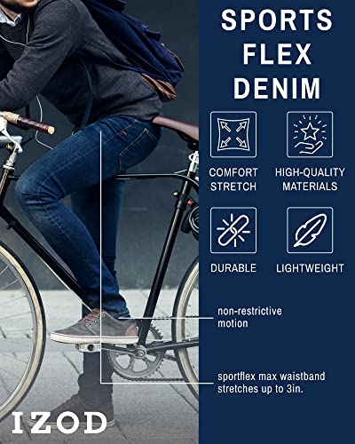 IZOD Men's Straight Leg Jeans - Comfortable Stretch Casual Pull On Denim Jeans for Men - Lightweight Men's Fashion Pants2