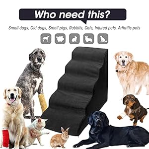 Foam-Dog-StairsSteps-for-Small-Dogs-for-High-Beds-Higher-Pet-StairsSteps-for-Tall-Bedsides-Up-to-26-28-InchesNon-Slip-Curved-Dog-Ramps-for-Small-Older-DogsCats-Injured-Black - Cucciolini Doodles Foam-Dog-StairsSteps-for-Small-Dogs-for-High-Beds-Higher-Pet-StairsSteps-for-Tall-Bedsides-Up-to-26-28-InchesNon-Slip-Curved-Dog-Ramps-for-Small-Older-DogsCats-Injured-Black