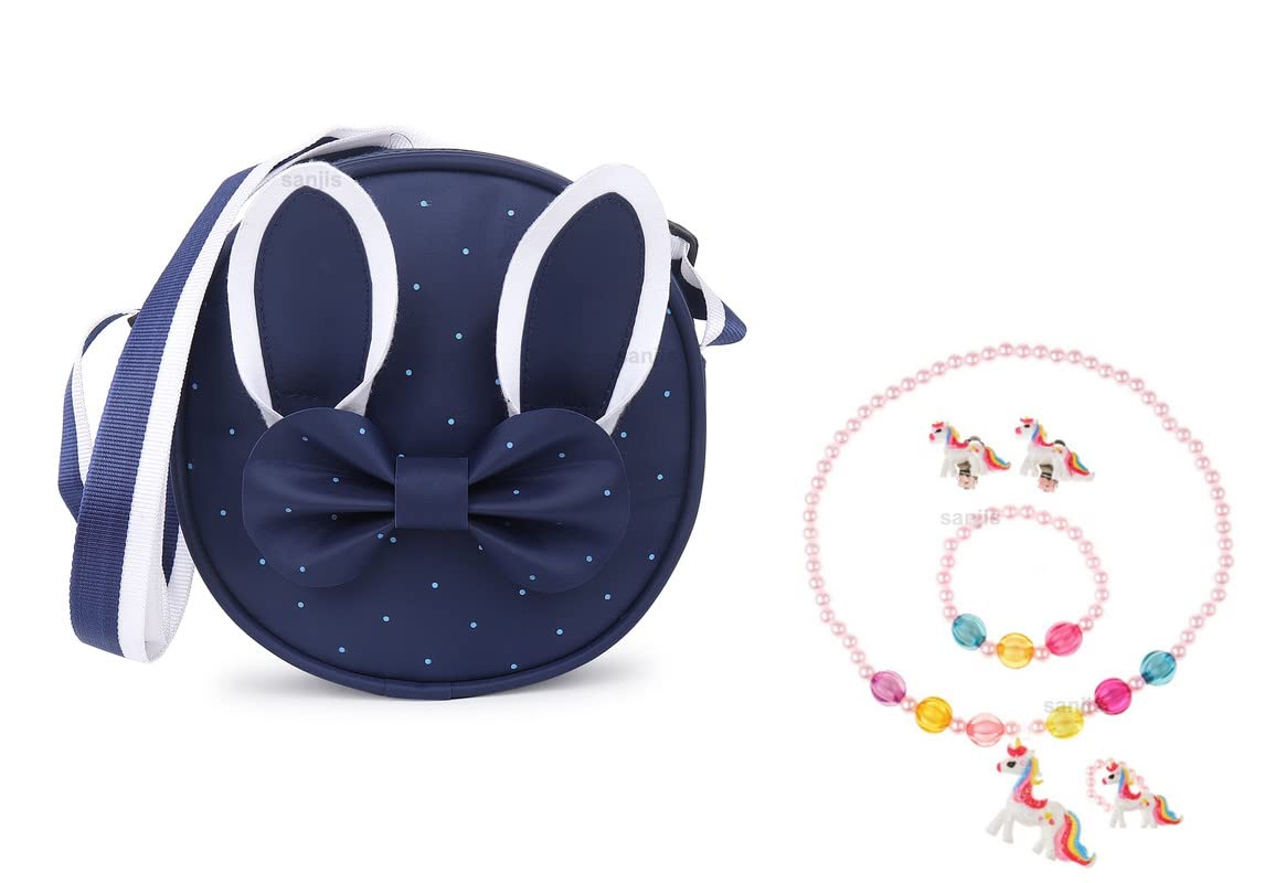 Sanjis Enterprise Girl's PU Bow Sling Bag With Jewellery (Small)