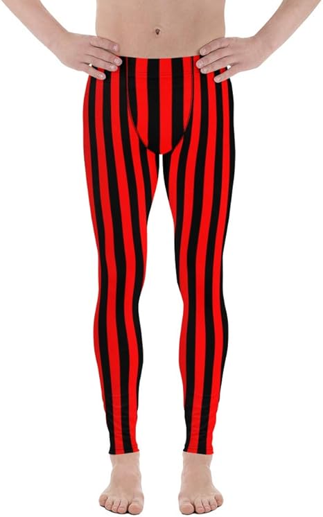 Striped leggings red Clearance