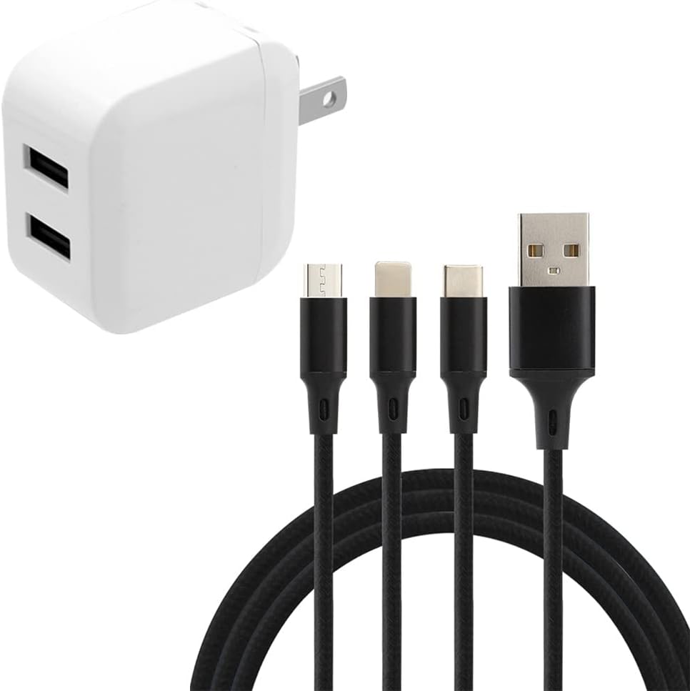 Blixia 充電器 アダプター 3way充電ケーブルセットpse 適合品 コンセント スマホ 海外 100v 240v 急速充電器 Usb急速充電器 12w 2ポート Acアダプタ Iphone Ipad Android各種対応 5v 2 4a 12w ブラックのケーブルセット Faz Co Zm