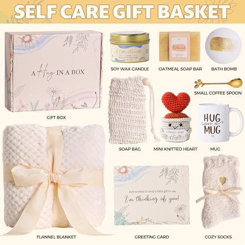 Birthday Gifts for Women Self Care Package Box Spa Basket Get Well Soon Sending Hug Thinking of You Feel Better For Wife Her New Mom Sister Female Best Friend Coworker Teen Girls Boss Babe Day - Image 3