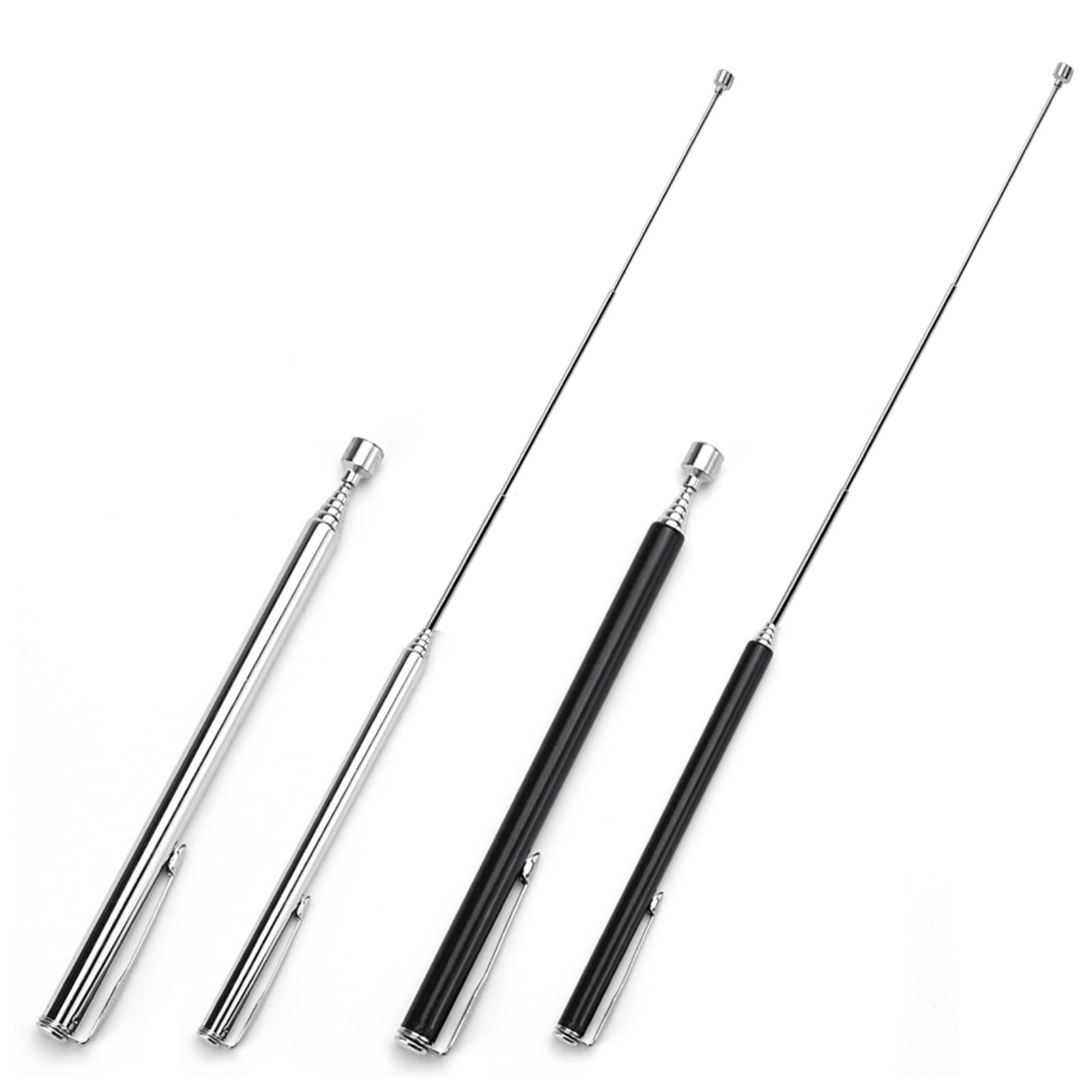 4 PCS Telescopic Pick Up Tools Rod 2 LB Extendable Magnetic Handheld Stick Pen Portable Magnetic Retrieval Pen Magnet Handheld Tool Grabber with Clip for Pickup Screws Nuts, Extending to 65cm
