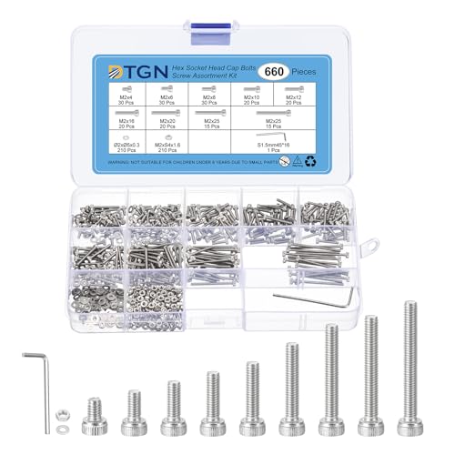 DTGN 660Pcs M2 Metric Screw Assortment, Bolts and Nuts Kit