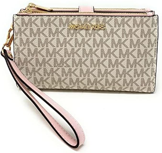 Michael Kors Jet Set Travel Double Zip Wristlet (vanilla softpink)