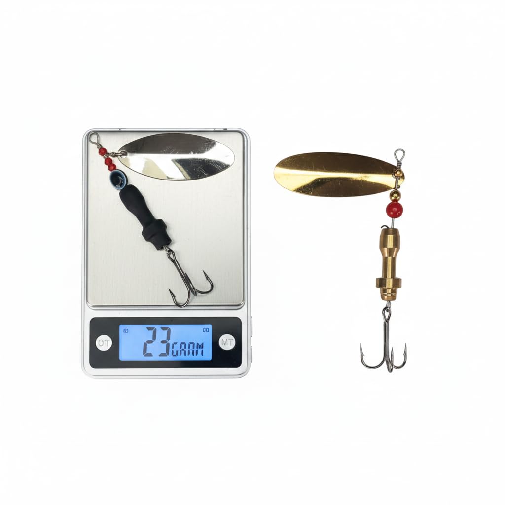 CORAL INDIA | Dushman-Combo | 23 Gram Golden & Black Spinner Lure Set | Ideal for Big Game Fishing | Ultra-Sharp Treble Hook 1