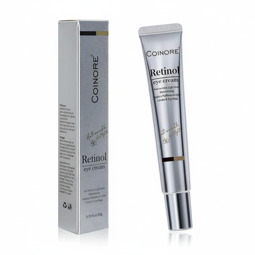 Retinol Under Eye Cream - Cream for Men & Women, Dark Circles, Puffiness & Wrinkles, Anti-Aging Eye Cream for Fine Lines, 0.58 Fl Oz