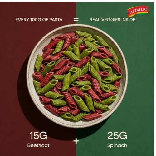 Image of Pastallio Beetroot Spinach Penne Pasta | No Colors | 400g (200g x 2)