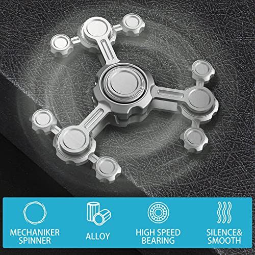Image of Fidget Spinner Toy for Kids Adults Metal Figette, Hand Finger Spinners Stocking Stuffers Gifts for Teen Boys, Cool Gadgets Quiet Office Roller Desk Toy Anxiety Stress Relief Tools Calm ADHD Autism