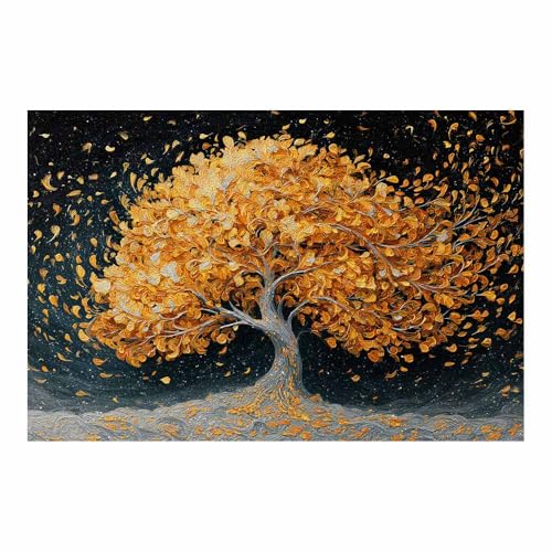Impression sur toile arbre de vie doré 60x90cm nature chic pour salon