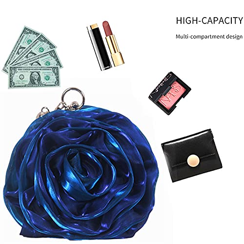 Image of Buddy Women Rose Shaped Clutch Soft Satin Wristlet Handbag Wedding Party Purse