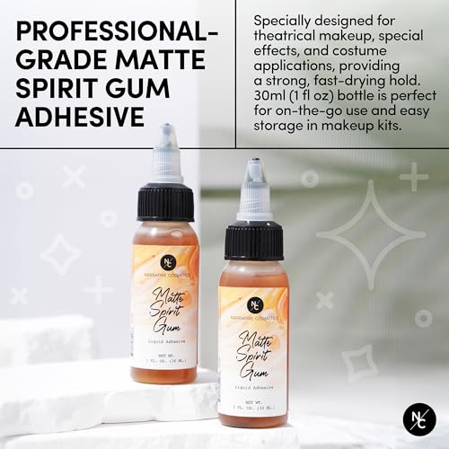 Narrative Cosmetics Matte Spirit Gum Adhesive | Professional-Grade Skin Adhesive for Theatrical Makeup, Special Effects, and Costume Use - 1.05 Fl. Oz. - Thumbnail 3