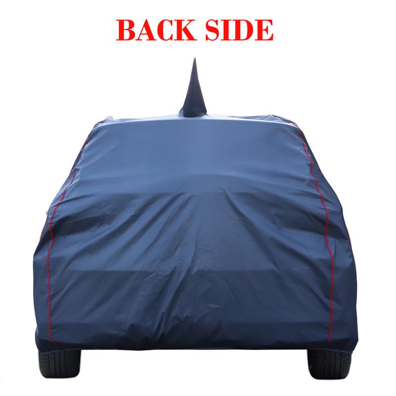 Image of 100% Waterproof Triple Stiched Full Body Car Cover for Maruti Suzuki Alto K10 with Mirror and Antena Pocket with Soft Cotton Inside(Full Buttom Elastic)(Grey with Red Piping)