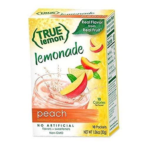 True Lemon Assorted Beverage Pack: (5boxes 10ct each) with 5 FREE BONUS Sticks of Lemonade! True Lemon Original Lemonade, True Peach Lemonade, True Black Cherry Limeade, True Mango Orange and True Raspberry Lemonade. Assorted True Lemonade Drink Mixes.
