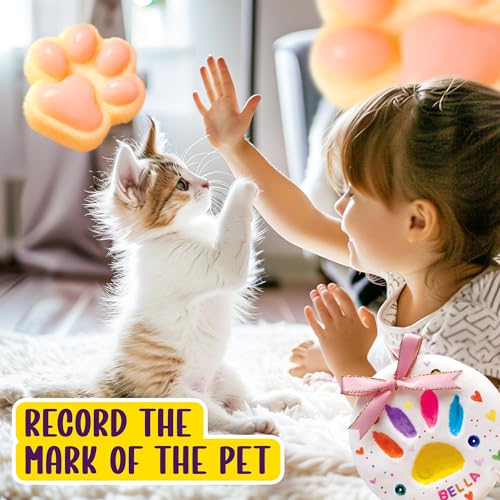 JOLLYJINKS Paw Print Kit for Dogs and Cat (Makes 4), Dog Clay Paw Print Impression Kit Keepsake for Pet with Customization Tool and Display Stands as Ornament JOLLYJINKS Paw Print Kit for Dogs and Cat (Makes 4), Dog Clay Paw Print Impression Kit Keepsake for Pet with Customization Tool and Display Stands as Ornament