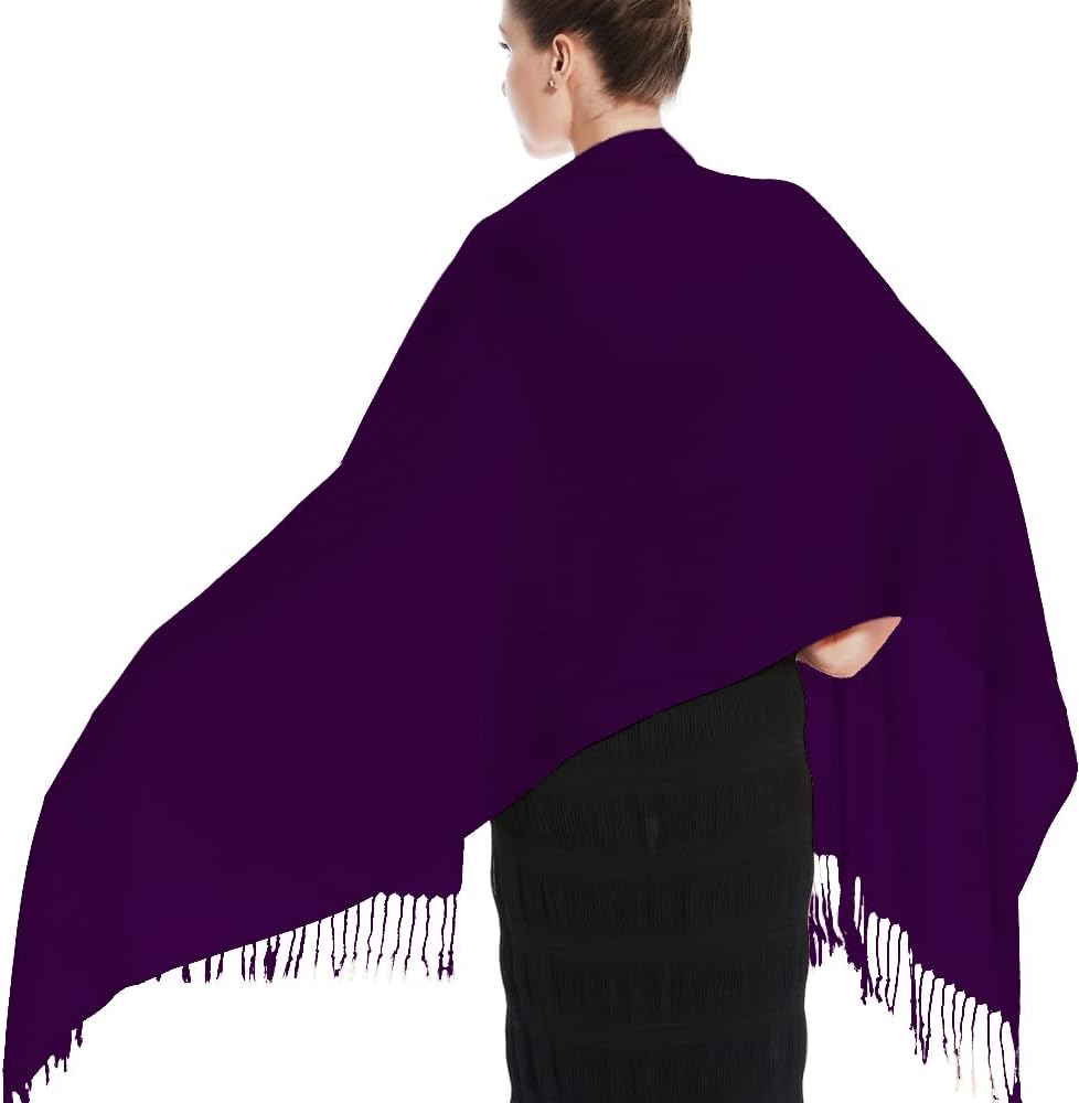 Glory Max Women Large Soft Silky Pashmina Shawl Wrap Scarf in Plain Solid Colors - Image 5