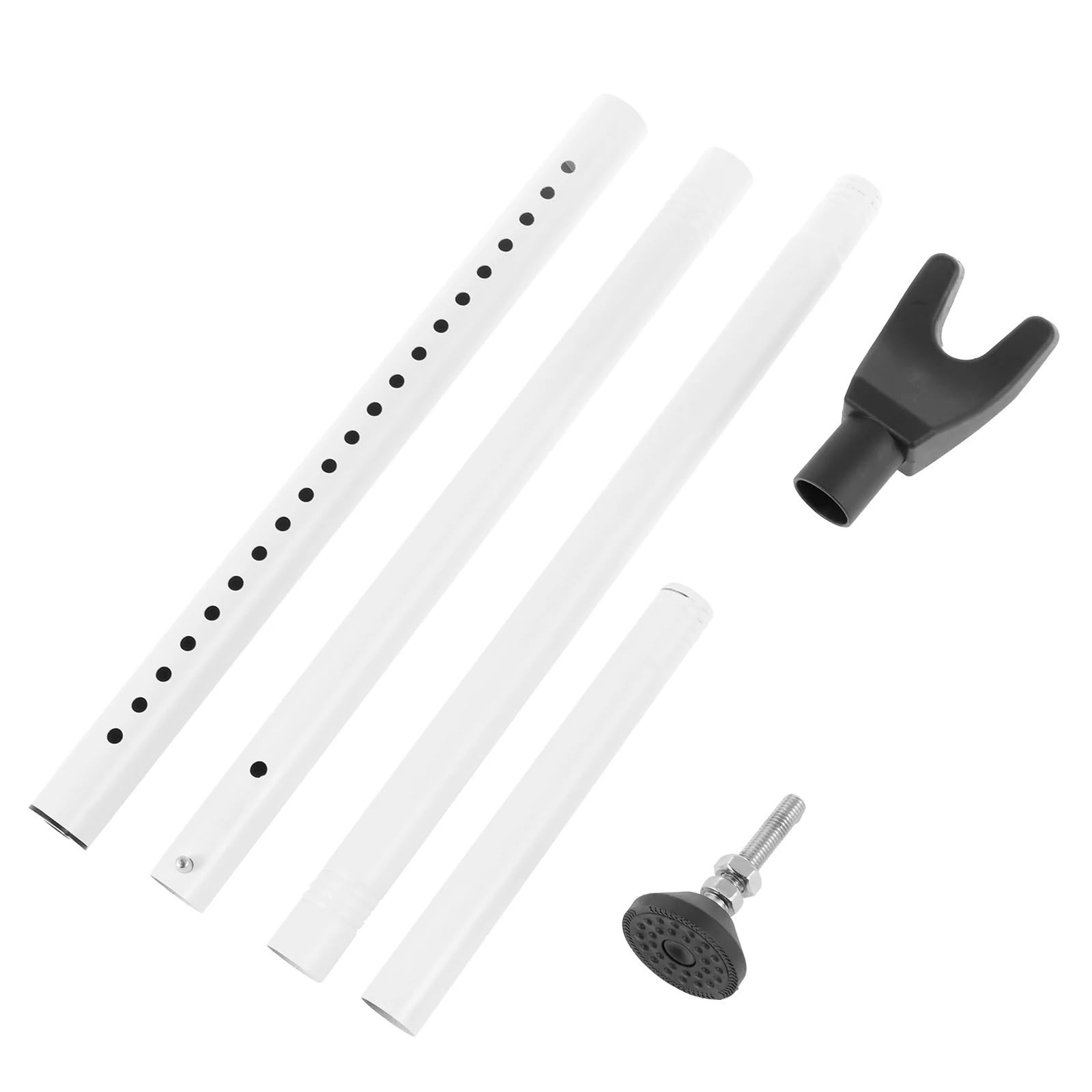 Barra de seguridad puertas ajustable 44-55 pulgadas Tope puerta for el hogar Seguridad 3 en 1 Bloqueador para Correderas(White)