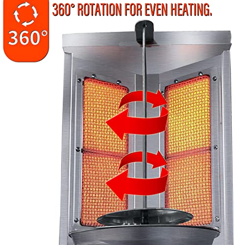 Vertikale Dönergrill 2 Brenner Gas Dönermaschine Hähnchengrill Drehgrill Gyrosgrill 3000W – Bild 6