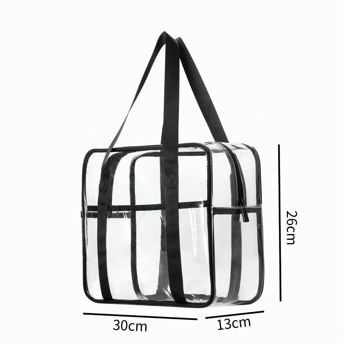 Bolsa Tote Transparente Aprobada para el Estadio, Bolsa de Aseo, Correa para el Hombro, Impermeable para Mujer y Hombre