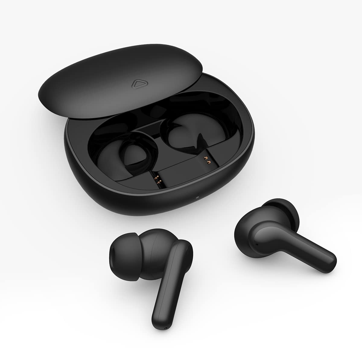 Konnek SteinTrue Wireless Earbuds, Bluetooth 5.1 Active Noise Cancelling Headphones, Sliding Design Charging Case 500mAh, IPX4 Waterproof, Deep Bass Built-in Mic Call for Business & Sports - Black