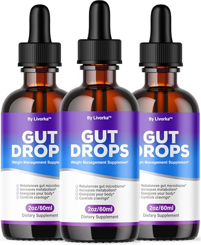 (3 Pack) Gut Drops - Official Gutdrop Supplement Premium Formula, Gutdrops All Natural Liquid Support Advanced Formula Healthy Drops Reviews, Gutdrops Healthy Gut Support, 3 Bottles for 3 Months