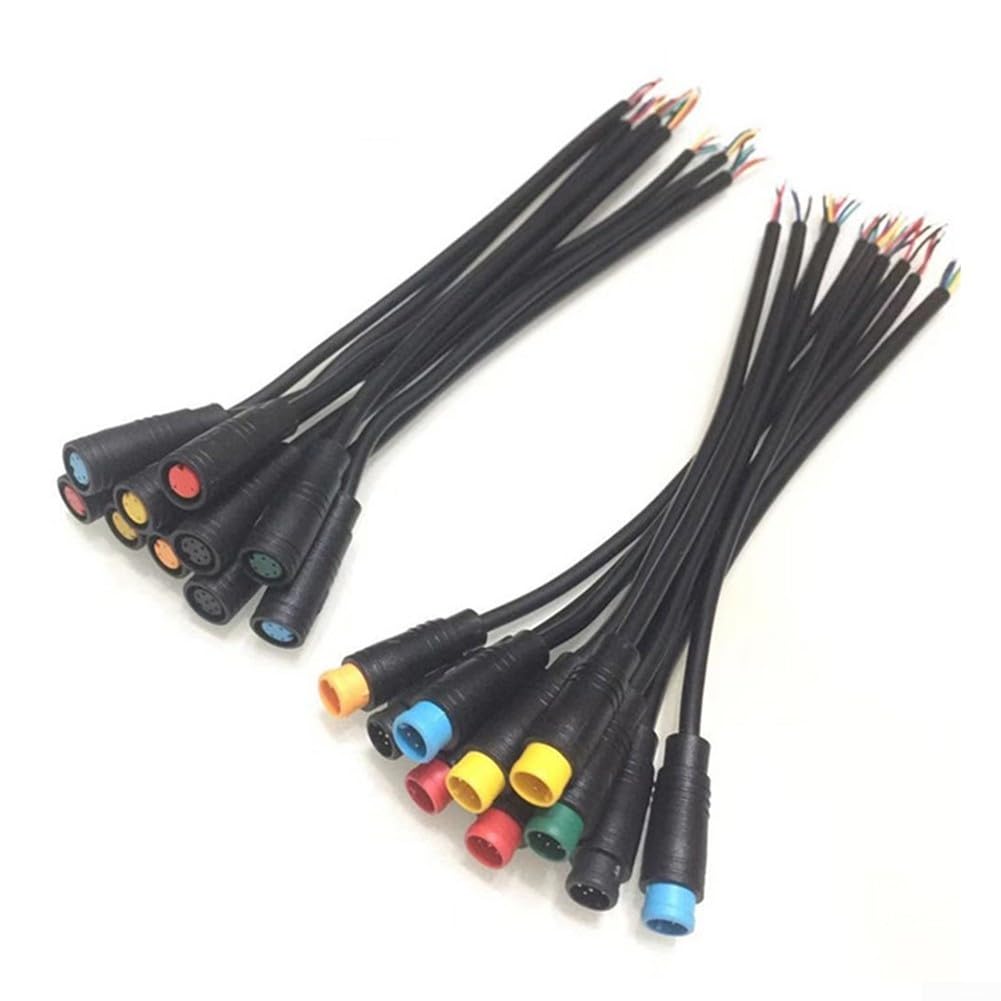 5Pair M8 6 Pin DC Bike Connettori Impermeabile Maschio Femmina 15cm Lunghezza Cavo Compatibile con Circuiti Elettrici