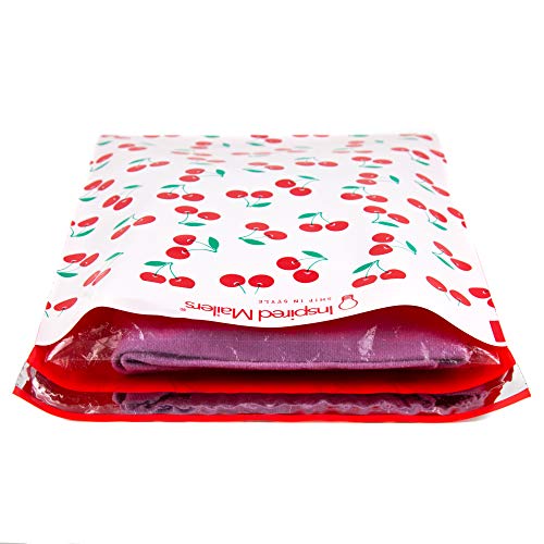 Image of Inspired Mailers - Poly Mailers 10x13-100 Pack - Cherries Print - Shipping Bags for Clothing - Large Mailing Envelopes - Shipping Envelopes - Cute Packaging Bags for Shipping