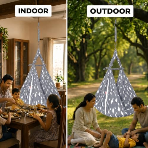 Image of VParents Sleeping Essentials with Mosquito Net & Spring, Sunny (Grey)