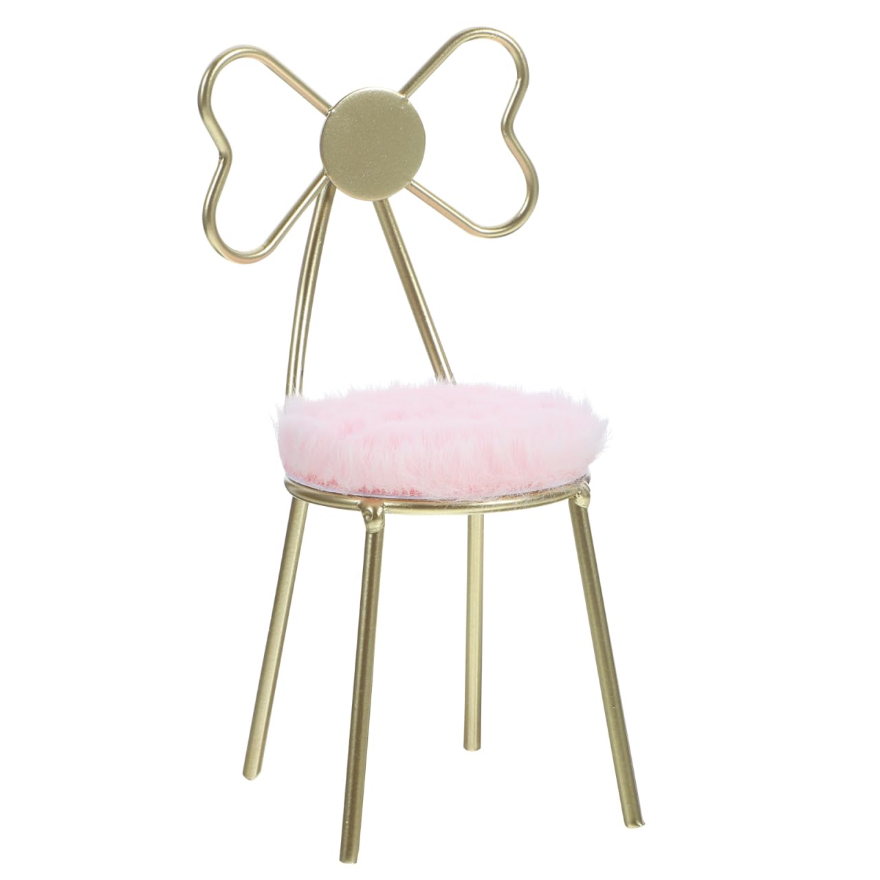 Miniature Iron Butterfly Chair with Cushion for 1:6 Dollhouse Decor - Cute Pink Mini Furniture for Bedroom & Photography Props