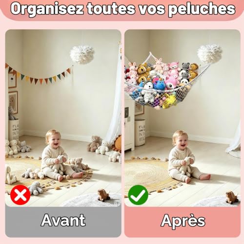 ZenithCove Hamac de Rangement pour Peluches, Filet de Rangement Jouets – vue 4