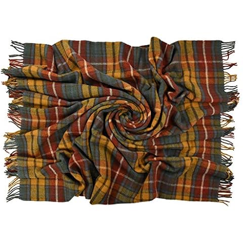 Prince of Scots Highland Tweeds 100% Pure New Wool Fluffy Throw (Antique Buchanan) Cover