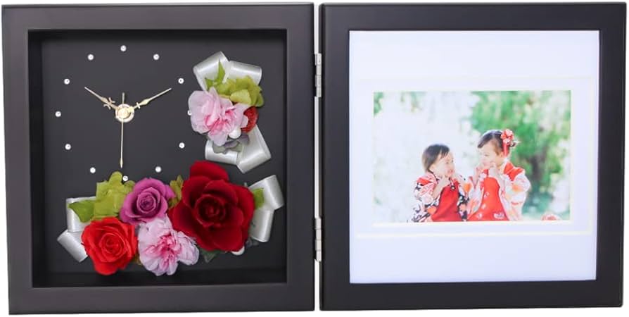 Amazon|プリザーブドフラワーフォトクロック Arvo Deux 【オリジナル