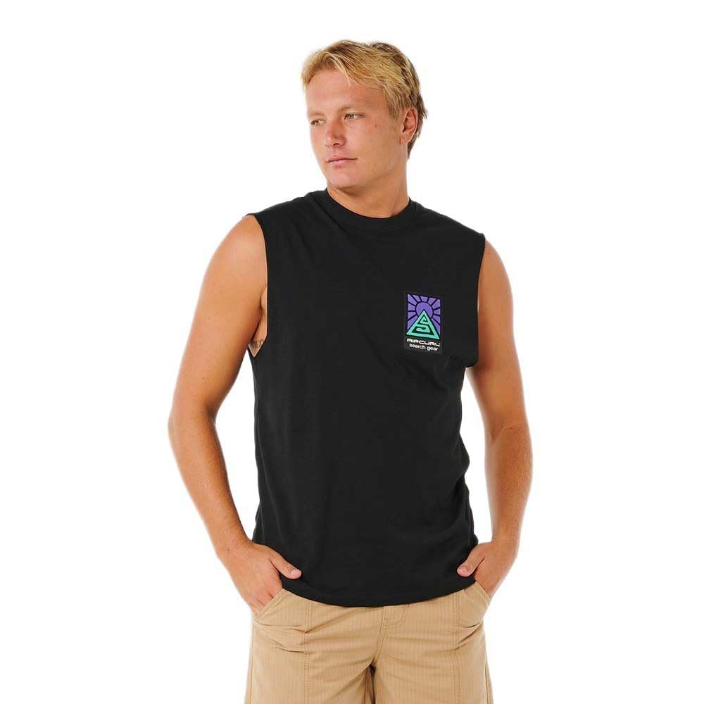 Rip Curl Men's Black Search Dawn Muscle Sleeveless T-Shirt S