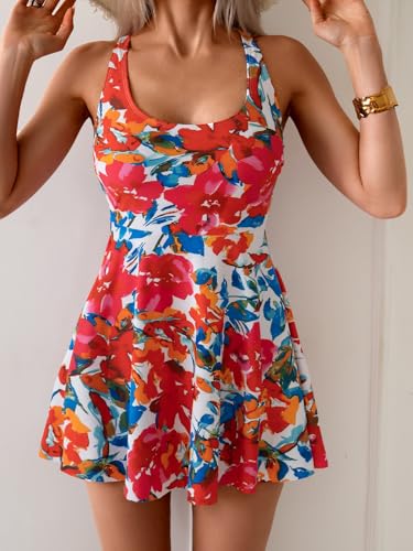 Image of B2prity Women's One Piece Swimsuits Tummy Control Skirt Swimdress