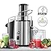 Zentrifugal Entsafter Gemuse und Obst Elektrisch - Saftpresse Gemüse und Obst - Leistungsstark (850 W), 2 Geschwindigkeitsstufen - Großer Einfüllschacht (75 mm), Anti-Rutsch-Füße, CE-zertifiziert