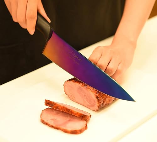 Miniatura 3 de SUMIKAMA KASUMI 22020RA Cuchillo Kasumi, revestimiento de titanio, cuchillo en forma de espada, fabricado en Japón, 7.9 pulgadas (7.9 in), cuchillo