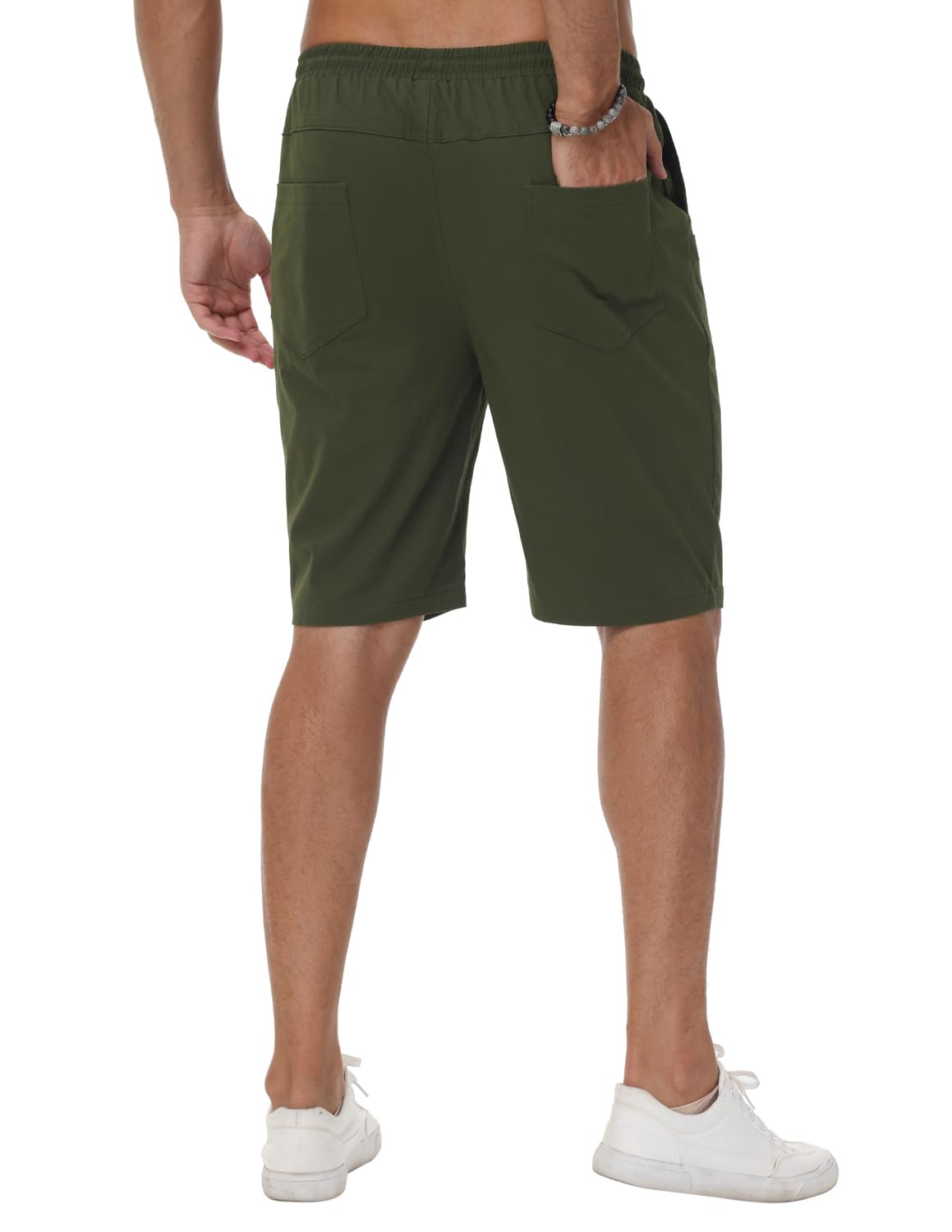 VMSUCIJ Pantaloncini Uomo Estivi Eleganti Casual Elastico Cotone da Pantaloni Corti Uomo Pantaloncini da Corsa Jogging con Tasche