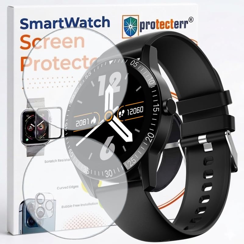 Image of 2-Pack Screen Protector for Fire Boltt Talk 1.39 inch Smartwatch - Flexible TPU Screen Guard, HD Clear, Anti Scratch, Bubble Free, Full Coverage Film - Not Tempered Glass