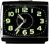 GINGER TECH Réveille matin lumineux dans le noir, 14.5 cm Grande horloge silencieuse sans tic tac lumineuse, horloges de table pour chambre à coucher fonctionnant sur piles, facile à régler, idéaux