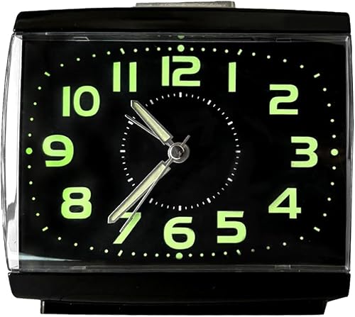 GINGER TECH Glow In The Dark Alarm Clock, 5.7inch Large Non Ticking Silent Glow Alarm Clock, Battery Operated Bedrooms Table Clocks, Easy Set, Ideal Xmas Gifts for Kids & Seniors