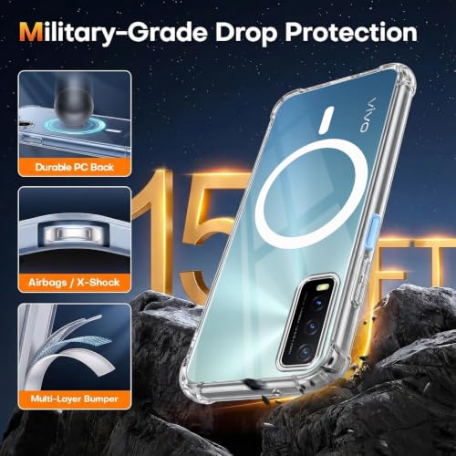 Image of Jkobi Shockproof Crystal-Clear Back Cover for Vivo Y20 | Y20i (Magsafe Wireless Support | Drop & Camera Protection | Hard Polycarbonate)