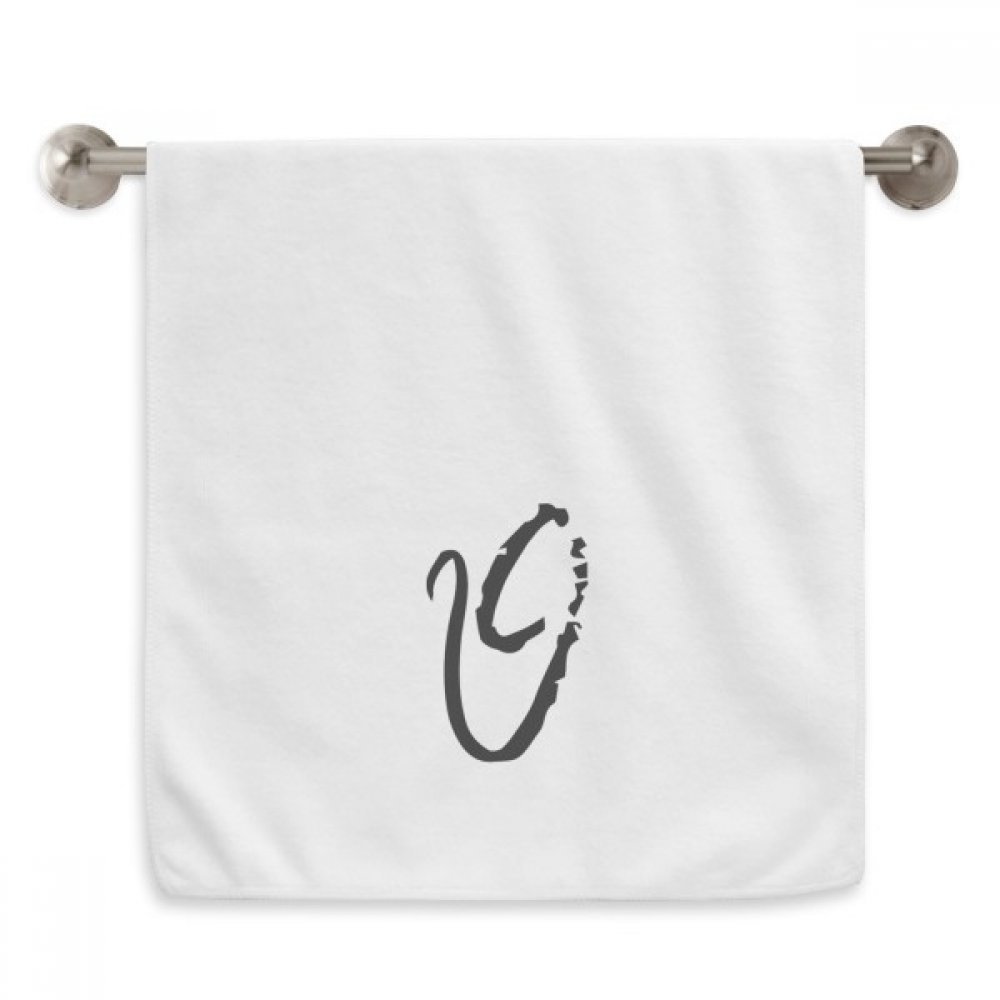 Serviette de toilette blanche Alphabet Grec Theta serviette débarbouillette 13x29
