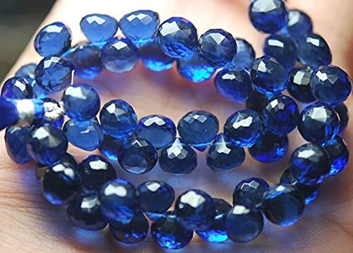 Kyanite Blue Quartz perles oignons facettes 7-8mm briolettes