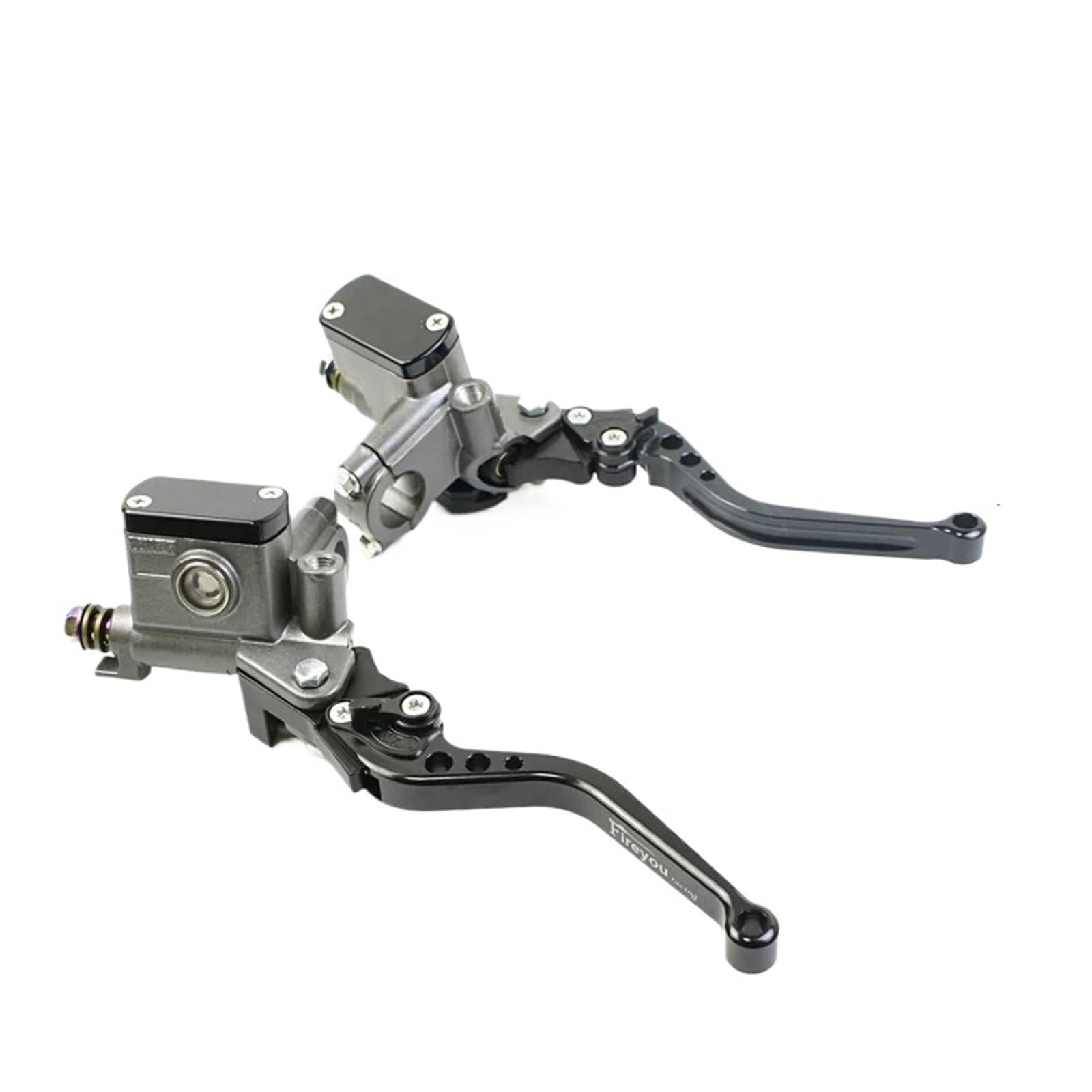 Hguvsjd Black Longer 14Mm Piston Universal Motorcycle Master Cylinder Lever Brake Hydraulic Clutch Pump 1 Pair Motorcycle Brake Lever(Black Longer)