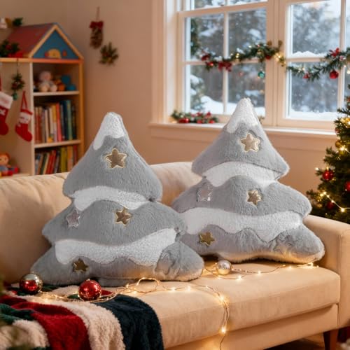 Lanpn 2 Stück Weihnachtsbaum Kissen Weihnachtskissen, Stern...