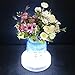 Acmee 6 Inch Acrylic Round Light Base, Vase LED Base Light for Table Centerpiece Decoration, Bright White Vase Illuminator, Battery Operated/USB Cable 2 Functions(White Light)