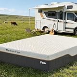 Firm RV Mattress 10 Inch: 2 Bonus Pillows, Medium Firm & Firm Dual Side Flippable, Breathable Memory Foam for Back Pain, Removable Cool Gel Ice Silk Cover, CertiPUR-US Certified, Short Queen 75x60