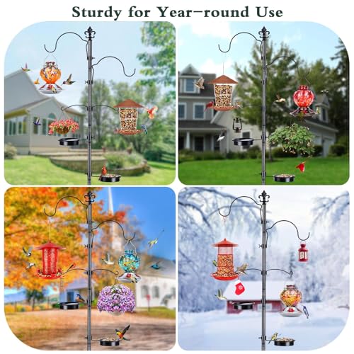 BOLITE-Bird-Feeding-Station-for-Outside-87-Inch-Enhanced-Bird-Feeder-Stand-Pole-Black