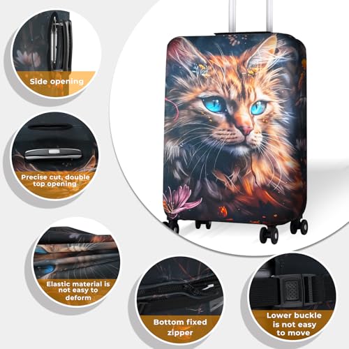 Luggage Cover, Elastic Washable & Stretchable Suitcase Protector, Approved Travel Accessories Baggage Covers, Anti Scratch Travel Suitcase Cover for 19-21 Inch Luggage(S)3