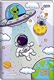 Jandaia - Agenda Permanente Escolar 134X200mm CD 192Pgs Galaxy Club Space Viagem Alienigena FSC